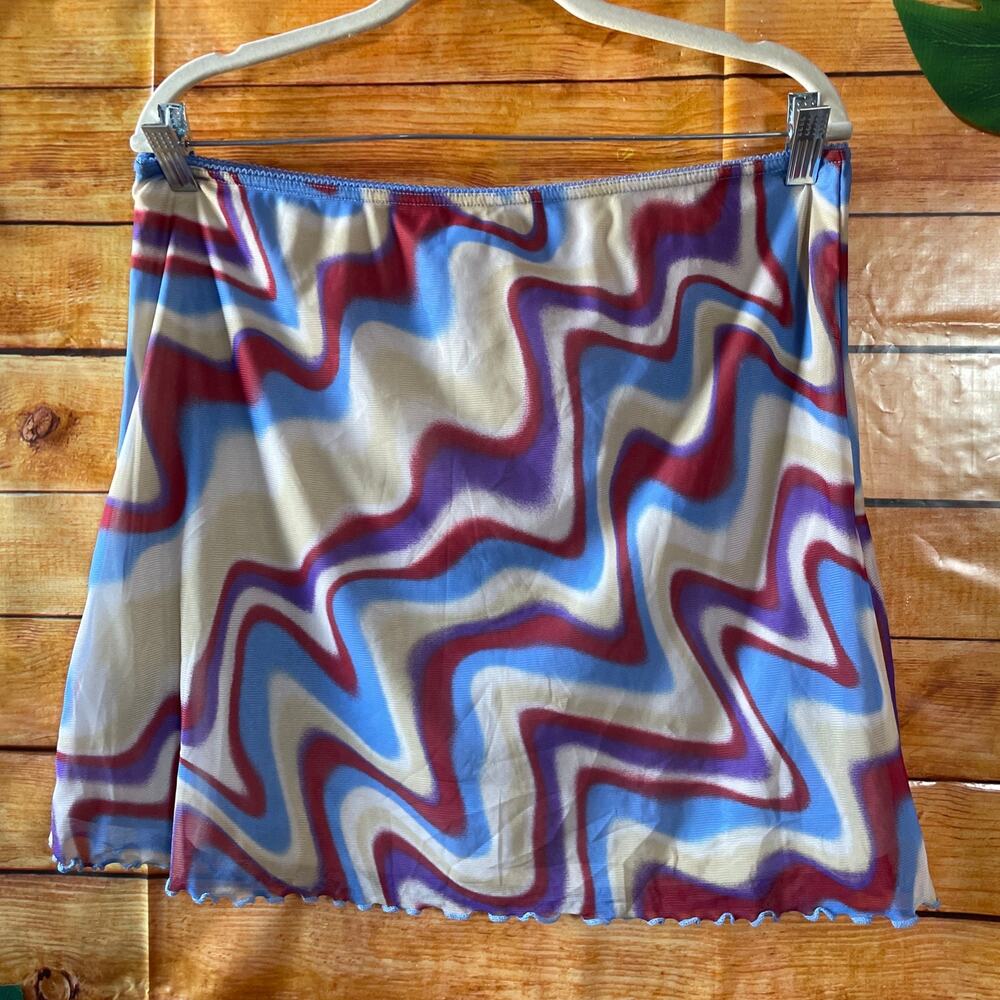 Urban Outfitters UO Printed Mesh Mini Skirt - size XL - NWT - $39